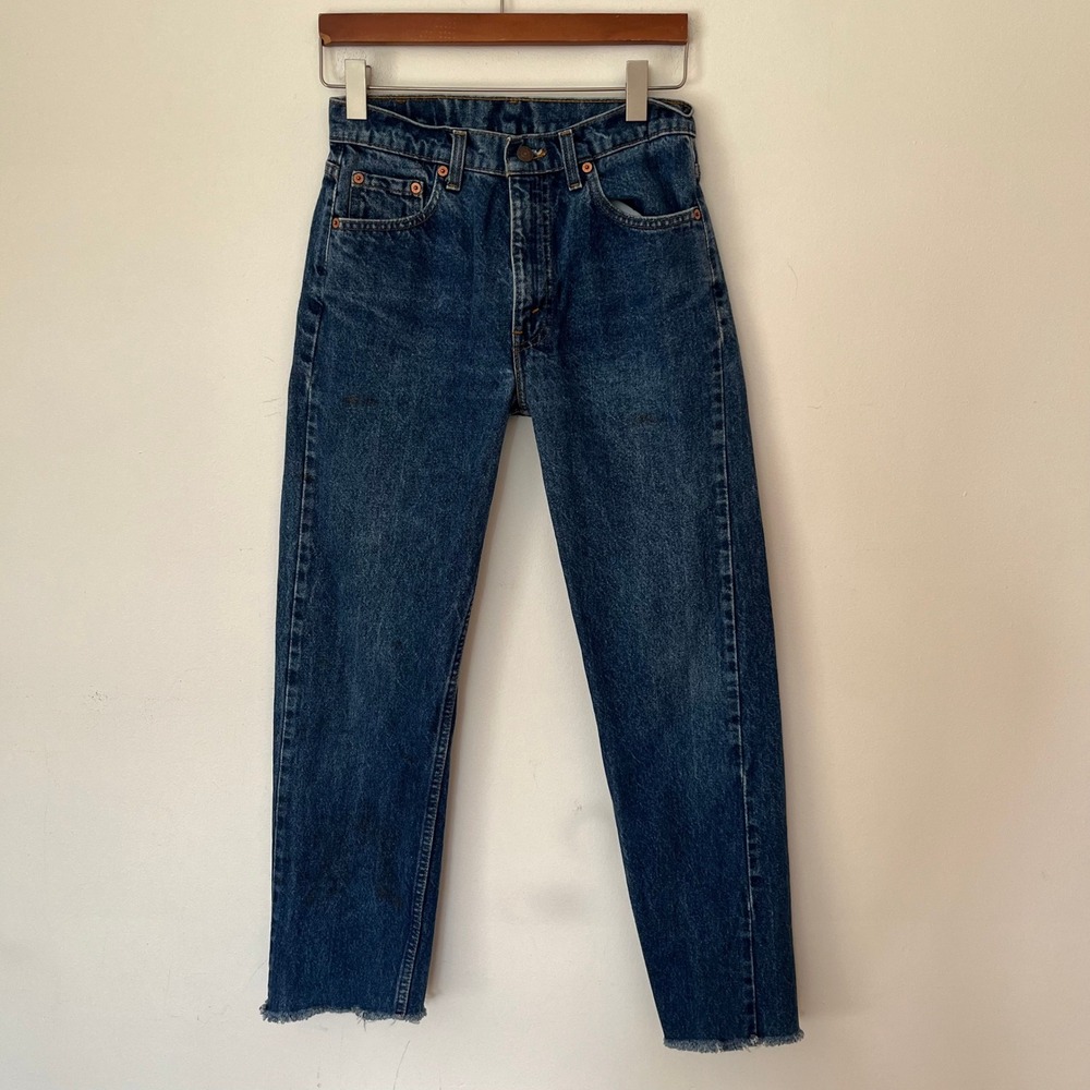 Vintage Levis 505-0217 Straight Leg Jeans Distressed Raw Hem W30 L30